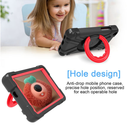 For Galaxy Tab A 8.0 (2019) T290 / T295 PC + Silicone Shockproof Combination Case with 360 Degree Rotating Holder & Handle(Black+Red)-garmade.com