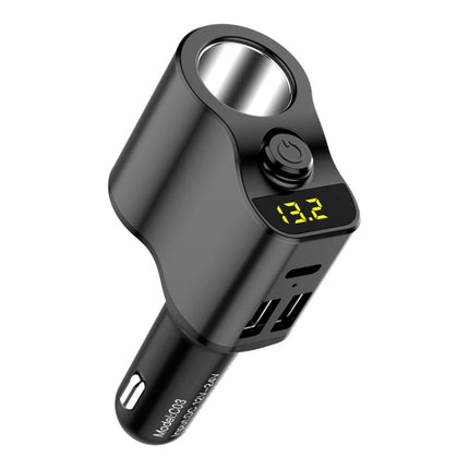 C03 Dual USB Fast Charge Car Charger Voltage Detection with Independent Switch(Black)-garmade.com