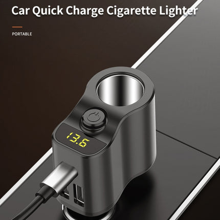 C03 Dual USB Fast Charge Car Charger Voltage Detection with Independent Switch(Black)-garmade.com
