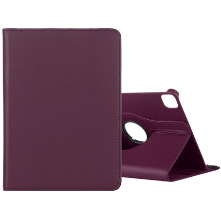 For iPad Pro 12.9 2022 / 2021 / 2020 Litchi Texture Horizontal Flip 360 Degrees Rotation Leather Tablet Case with Holder(Purple)-garmade.com