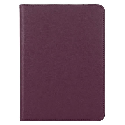 For iPad Pro 12.9 2022 / 2021 / 2020 Litchi Texture Horizontal Flip 360 Degrees Rotation Leather Tablet Case with Holder(Purple)-garmade.com