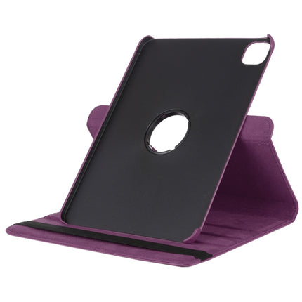 For iPad Pro 12.9 2022 / 2021 / 2020 Litchi Texture Horizontal Flip 360 Degrees Rotation Leather Tablet Case with Holder(Purple)-garmade.com