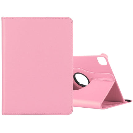 For iPad Pro 12.9 2022 / 2021 / 2020 Litchi Texture Horizontal Flip 360 Degrees Rotation Leather Tablet Case with Holder(Pink)-garmade.com