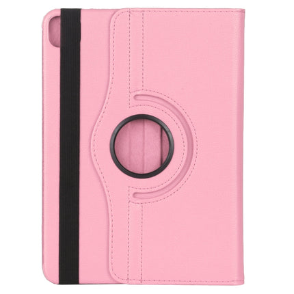 For iPad Pro 12.9 2022 / 2021 / 2020 Litchi Texture Horizontal Flip 360 Degrees Rotation Leather Tablet Case with Holder(Pink)-garmade.com