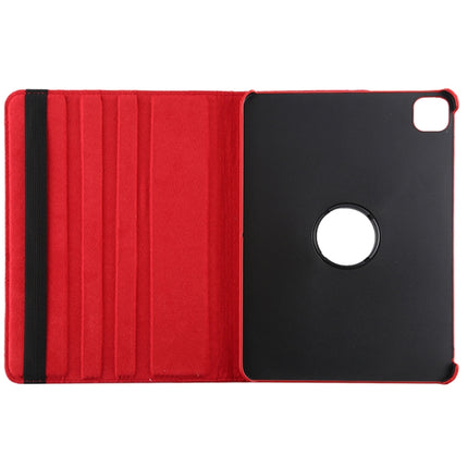 For iPad Pro 12.9 2022 / 2021 / 2020 Litchi Texture Horizontal Flip 360 Degrees Rotation Leather Tablet Case with Holder(Red)-garmade.com