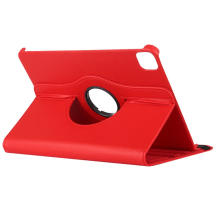 For iPad Pro 12.9 2022 / 2021 / 2020 Litchi Texture Horizontal Flip 360 Degrees Rotation Leather Tablet Case with Holder(Red)-garmade.com