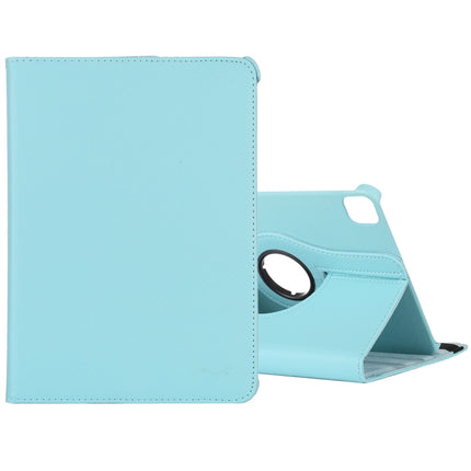 For iPad Pro 12.9 2022 / 2021 / 2020 Litchi Texture Horizontal Flip 360 Degrees Rotation Leather Tablet Case with Holder(Light Blue)-garmade.com