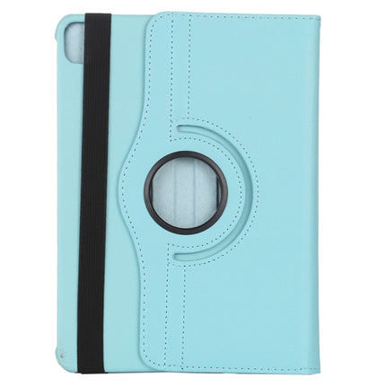 For iPad Pro 12.9 2022 / 2021 / 2020 Litchi Texture Horizontal Flip 360 Degrees Rotation Leather Tablet Case with Holder(Light Blue)-garmade.com