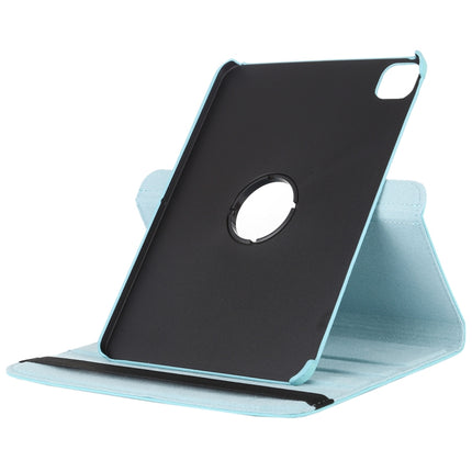 For iPad Pro 12.9 2022 / 2021 / 2020 Litchi Texture Horizontal Flip 360 Degrees Rotation Leather Tablet Case with Holder(Light Blue)-garmade.com