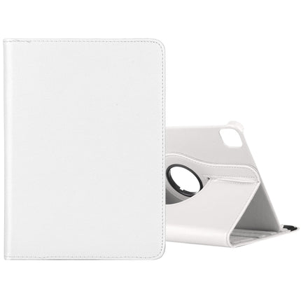 For iPad Pro 12.9 2022 / 2021 / 2020 Litchi Texture Horizontal Flip 360 Degrees Rotation Leather Tablet Case with Holder(White)-garmade.com