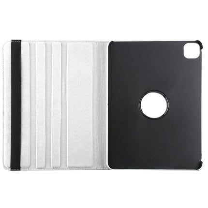 For iPad Pro 12.9 2022 / 2021 / 2020 Litchi Texture Horizontal Flip 360 Degrees Rotation Leather Tablet Case with Holder(White)-garmade.com