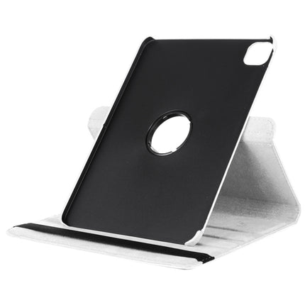 For iPad Pro 12.9 2022 / 2021 / 2020 Litchi Texture Horizontal Flip 360 Degrees Rotation Leather Tablet Case with Holder(White)-garmade.com