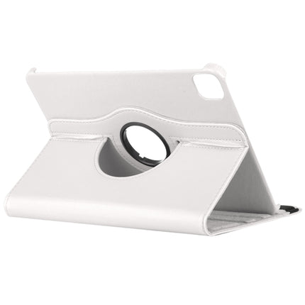 For iPad Pro 12.9 2022 / 2021 / 2020 Litchi Texture Horizontal Flip 360 Degrees Rotation Leather Tablet Case with Holder(White)-garmade.com