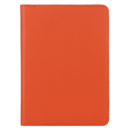 For iPad Pro 12.9 2022 / 2021 / 2020 Litchi Texture Horizontal Flip 360 Degrees Rotation Leather Tablet Case with Holder(Orange)-garmade.com