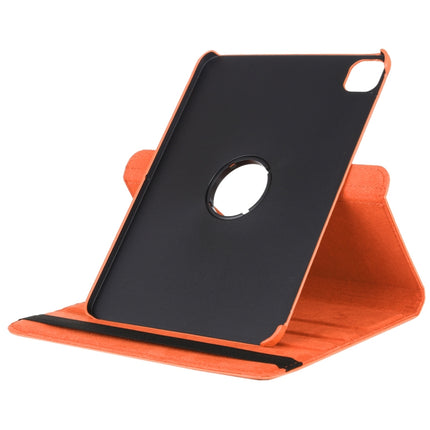 For iPad Pro 12.9 2022 / 2021 / 2020 Litchi Texture Horizontal Flip 360 Degrees Rotation Leather Tablet Case with Holder(Orange)-garmade.com