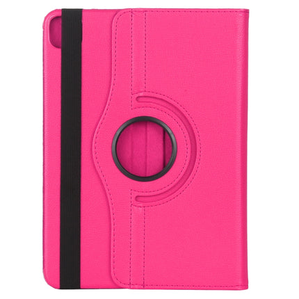 For iPad Pro 12.9 2022 / 2021 / 2020 Litchi Texture Horizontal Flip 360 Degrees Rotation Leather Tablet Case with Holder(Rose Red)-garmade.com