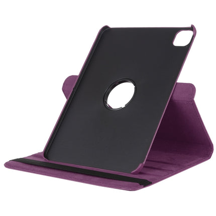 For iPad Pro 11 2022 / 2021 / 2020 / iPad Air 2020 10.9 Litchi Texture Horizontal Flip 360 Degrees Rotation Leather Tablet Case with Holder(Purple)-garmade.com