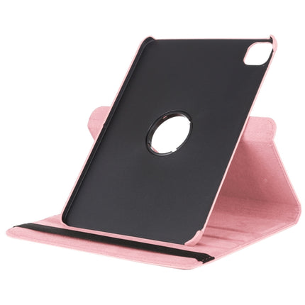 For iPad Pro 11 2022 / 2021 / 2020 / iPad Air 2020 10.9 Litchi Texture Horizontal Flip 360 Degrees Rotation Leather Tablet Case with Holder(Pink)-garmade.com