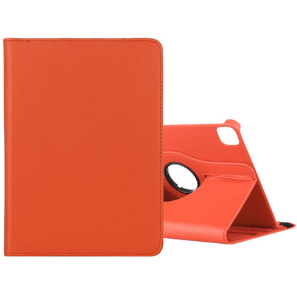 For iPad Pro 11 2022 / 2021 / 2020 / iPad Air 2020 10.9 Litchi Texture Horizontal Flip 360 Degrees Rotation Leather Tablet Case with Holder(Orange)-garmade.com