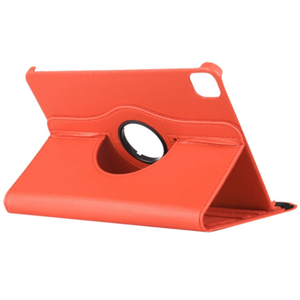For iPad Pro 11 2022 / 2021 / 2020 / iPad Air 2020 10.9 Litchi Texture Horizontal Flip 360 Degrees Rotation Leather Tablet Case with Holder(Orange)-garmade.com