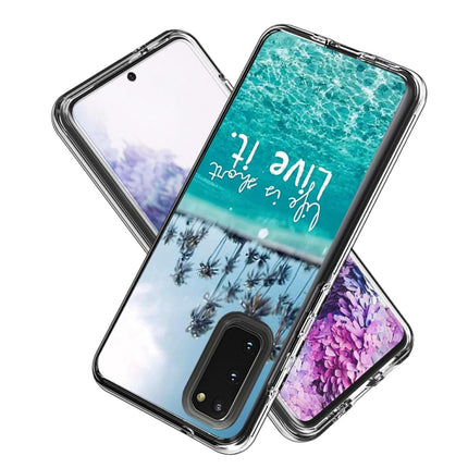 For Galaxy S20 2 In 1 PC + TPU Card Pattern Transparent Protective Case(Sea)-garmade.com