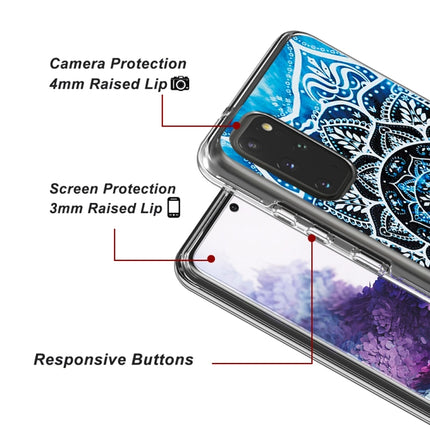 For Galaxy S20+ 2 In 1 PC + TPU Card Pattern Transparent Protective Case(Mandala)-garmade.com