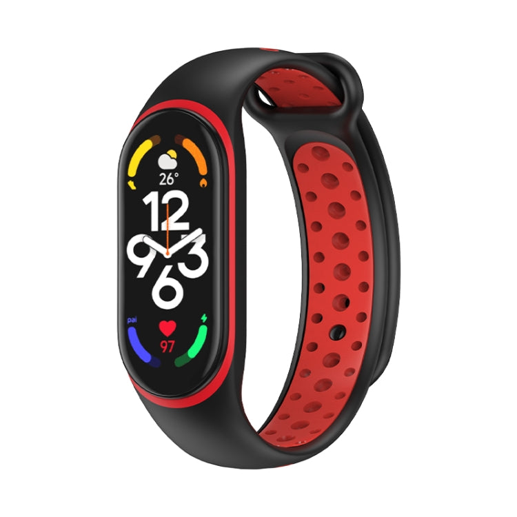 For Xiaomi Mi Band Two-color Silicone Watch Band(Black+Red)