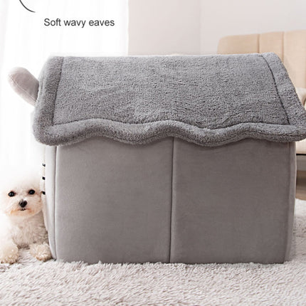 House Type Universal Removable and Washable Pet Dog Cat Bed Pet Supplies, Size:S(Coffee Hut + Blanket)-garmade.com