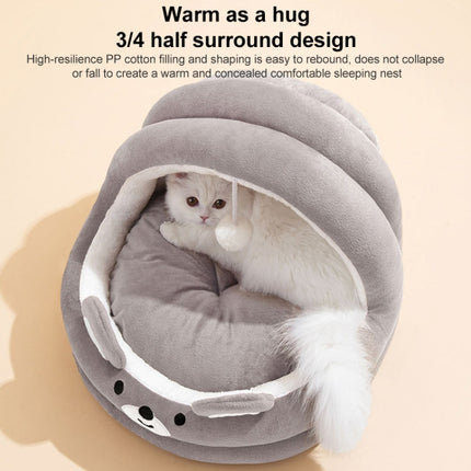 Semi-enclosed Cradle Pet Cat Bed Dog Kennel Pad Pet Supplies, Size:S(Pink Rabbit)-garmade.com