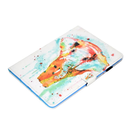 For iPad Pro 11 2020 Sewing Thread TPU Left and Right Flat Leather Tablet Case with Sleep Function & Card Slot & Buckle Anti-skid Strip and Pen Cover(Watercolor Elephant)-garmade.com