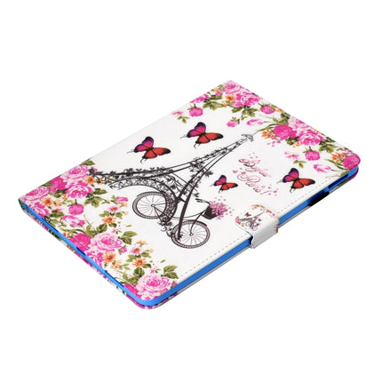 For iPad Pro 11 2020 Sewing Thread TPU Left and Right Flat Leather Tablet Case with Sleep Function & Card Slot & Buckle Anti-skid Strip and Pen Cover(Flower Tower)-garmade.com