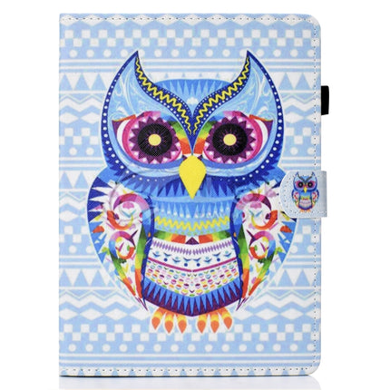 For iPad Pro 11 2020 Sewing Thread TPU Left and Right Flat Leather Tablet Case with Sleep Function & Card Slot & Buckle Anti-skid Strip and Pen Cover(Colored Owl)-garmade.com