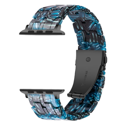 Five-bead Resin Watch Band For Apple Watch Ultra 49mm&Watch Ultra 2 49mm / Series 9&8&7 45mm / SE 3&SE 2&6&SE&5&4 44mm / 3&2&1 42mm(Night Blue)-garmade.com