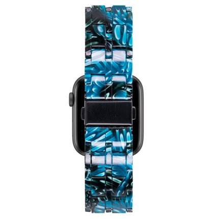 Five-bead Resin Watch Band For Apple Watch Ultra 49mm&Watch Ultra 2 49mm / Series 9&8&7 45mm / SE 3&SE 2&6&SE&5&4 44mm / 3&2&1 42mm(Night Blue)-garmade.com