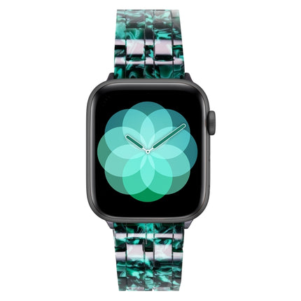 Five-bead Resin Watch Band For Apple Watch Ultra 49mm&Watch Ultra 2 49mm / Series 9&8&7 45mm / SE 3&SE 2&6&SE&5&4 44mm / 3&2&1 42mm(Claw Green)-garmade.com