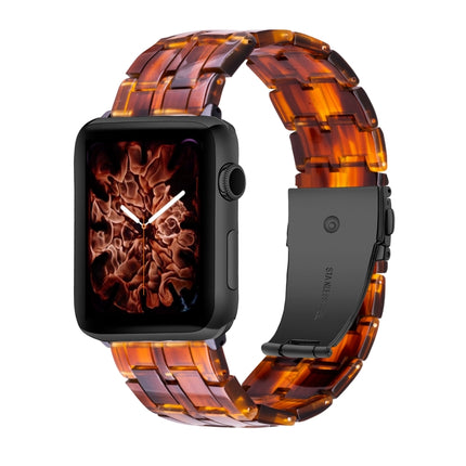 Five-bead Resin Watch Band For Apple Watch Ultra 49mm&Watch Ultra 2 49mm / Series 9&8&7 45mm / SE 3&SE 2&6&SE&5&4 44mm / 3&2&1 42mm(Caramel)-garmade.com