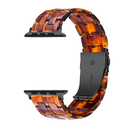 Five-bead Resin Watch Band For Apple Watch Ultra 49mm&Watch Ultra 2 49mm / Series 9&8&7 45mm / SE 3&SE 2&6&SE&5&4 44mm / 3&2&1 42mm(Caramel)-garmade.com