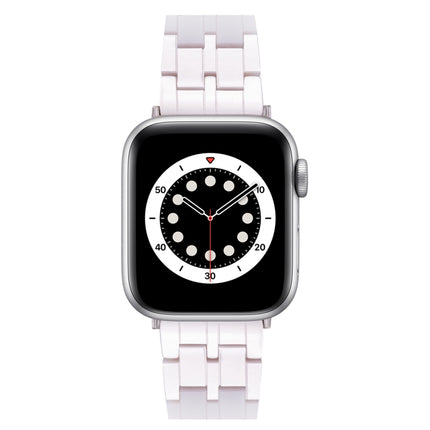 Five-bead Resin Watch Band For Apple Watch Ultra 49mm&Watch Ultra 2 49mm / Series 9&8&7 45mm / SE 3&SE 2&6&SE&5&4 44mm / 3&2&1 42mm(Starlight White)-garmade.com