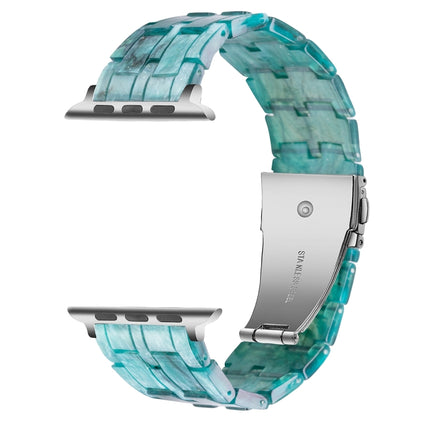 Five-bead Resin Watch Band For Apple Watch Ultra 49mm&Watch Ultra 2 49mm / Series 9&8&7 45mm / SE 3&SE 2&6&SE&5&4 44mm / 3&2&1 42mm(Milky Way Green)-garmade.com