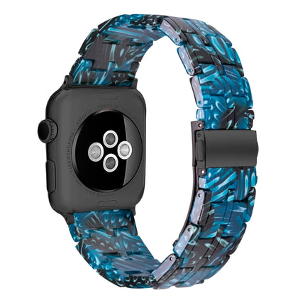 Five-bead Resin Watch Band For Apple Watch Series 9&8&7 41mm / SE 3&SE 2&6&SE&5&4 40mm / 3&2&1 38mm(Night Blue)-garmade.com