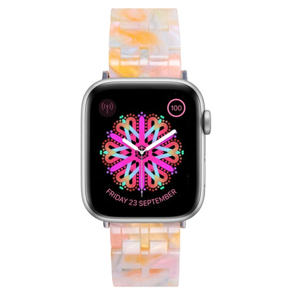 Five-bead Resin Watch Band For Apple Watch Series 9&8&7 41mm / SE 3&SE 2&6&SE&5&4 40mm / 3&2&1 38mm(Color Pink)-garmade.com