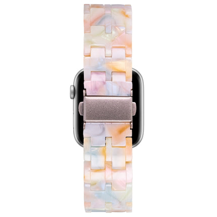 Five-bead Resin Watch Band For Apple Watch Series 9&8&7 41mm / SE 3&SE 2&6&SE&5&4 40mm / 3&2&1 38mm(Color Pink)-garmade.com