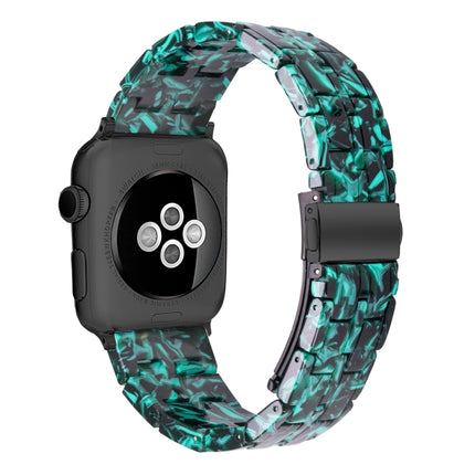 Five-bead Resin Watch Band For Apple Watch Series 9&8&7 41mm / SE 3&SE 2&6&SE&5&4 40mm / 3&2&1 38mm(Claw Green)-garmade.com