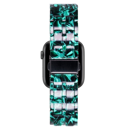 Five-bead Resin Watch Band For Apple Watch Series 9&8&7 41mm / SE 3&SE 2&6&SE&5&4 40mm / 3&2&1 38mm(Claw Green)-garmade.com