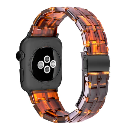 Five-bead Resin Watch Band For Apple Watch Series 9&8&7 41mm / SE 3&SE 2&6&SE&5&4 40mm / 3&2&1 38mm(Caramel)-garmade.com