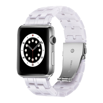 Five-bead Resin Watch Band For Apple Watch Series 9&8&7 41mm / SE 3&SE 2&6&SE&5&4 40mm / 3&2&1 38mm(Starlight White)-garmade.com