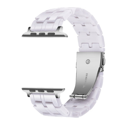 Five-bead Resin Watch Band For Apple Watch Series 9&8&7 41mm / SE 3&SE 2&6&SE&5&4 40mm / 3&2&1 38mm(Starlight White)-garmade.com