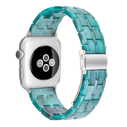 Five-bead Resin Watch Band For Apple Watch Series 9&8&7 41mm / SE 3&SE 2&6&SE&5&4 40mm / 3&2&1 38mm(Milky Way Green)-garmade.com