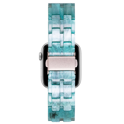 Five-bead Resin Watch Band For Apple Watch Series 9&8&7 41mm / SE 3&SE 2&6&SE&5&4 40mm / 3&2&1 38mm(Milky Way Green)-garmade.com