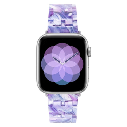 Five-bead Resin Watch Band For Apple Watch Series 9&8&7 41mm / SE 3&SE 2&6&SE&5&4 40mm / 3&2&1 38mm(Purple Texture)-garmade.com